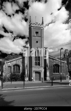 Blick auf St. Clements Kirche, Bridge Street, Cambridge City, Cambridgeshire, England, Großbritannien Stockfoto