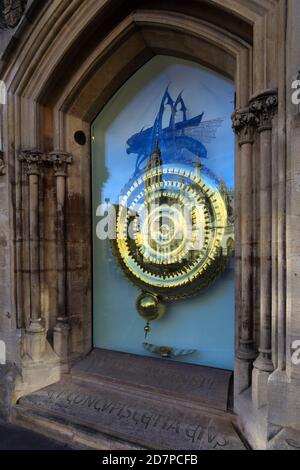 The Corpus Clock, Taylor Library, Corpus Christi College, University of Cambridge, Cambridgeshire, England Stockfoto