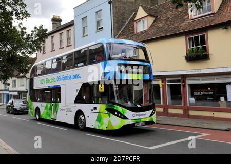 The Cambridge Citi 6 Electric Bus, Magdalene Street, Cambridge City, Cambridgeshire, England, UK Stockfoto