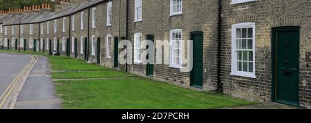 Georgianische Wohnhäuser in Lower Park Street, Cambridge City, Cambridgeshire, England, Großbritannien Stockfoto