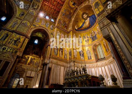 Kathedrale von Monreale (Cattedrale di Monreale). Monreale, Sizilien, Italien Stockfoto