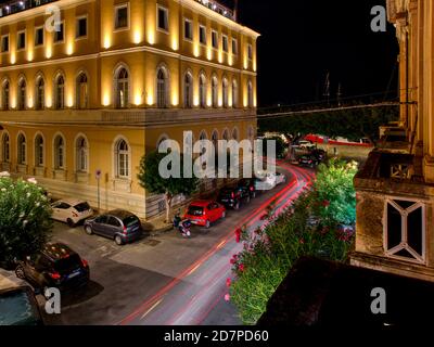 Via dei Mille vom Not'Art Palazzo Giaracà Hotel. Syrakus, Sizilien, Italien Stockfoto