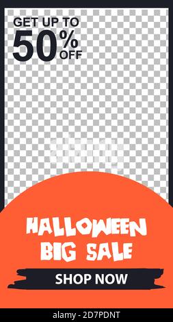 Editierbare Sosial Medienvorlage Halloween Verkauf Hintergrund, Verkauf Banner für Web, Poster Design Vorlage, Vektor-Illustration eps.10 Stock Vektor