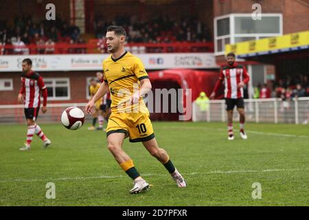 ILKESTON, ENGLAND. 24. OKTOBER Luke Moluneux von Hartlepool in Aktion während des FA Cup vierten Qualifying Round Match zwischen Ilkeston Town und Hartlepool United am Samstag 24. Oktober 2020 auf dem New Manor Ground, Ilkeston. (Kredit: James HolyOak, Mi News) Kredit: MI Nachrichten & Sport /Alamy Live Nachrichten Stockfoto