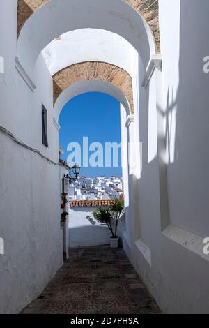 Nonnenkloster, Arco de las Monjas, in Juderia, Jüdisches Viertel, Vejer de la Frontera, Provinz Cadiz, Andalusien, Spanien Stockfoto