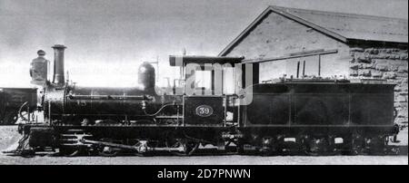 Cape Government Railways 1. Klasse 2-6-0 von 1876; ex W12; dann Nr. 12; dann nein 39; Lagernr 15 auf dem Kessel ca. 1904 Stockfoto