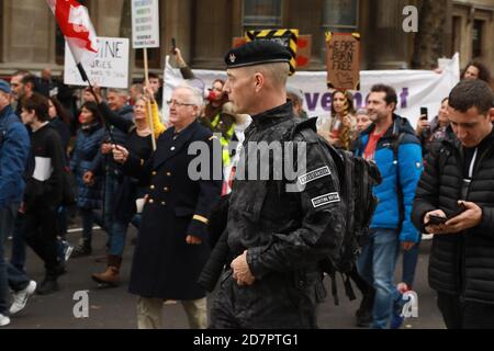 Unite for Freedom Anti Lockdown, Anti-Impfstoff-Demonstration - Trafalgar Square, London, 24. Oktober 2020: Credit Natasha Quarmby/ALAMY LIVE NEWS Stockfoto