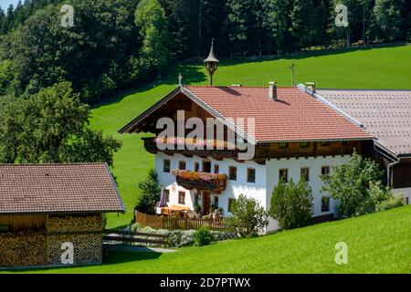 Bauernhof Halbpoint, am Erlerberg, Erl, Tirol, Österreich Stockfoto