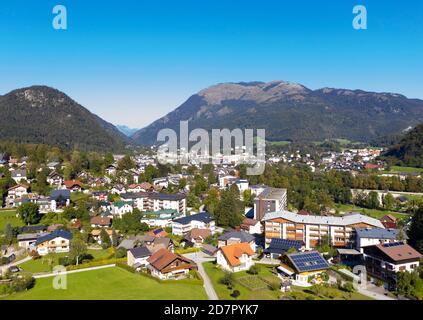 Stadtansicht von Bad Ischl mit hohem Schrott, Salzkammergut, Oberösterreich, Österreich Stockfoto