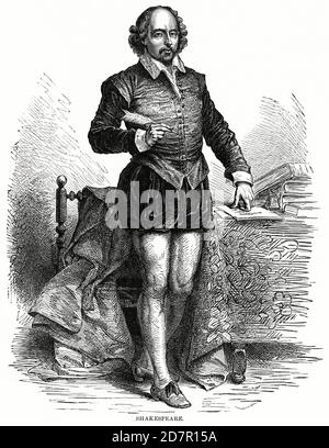 William Shakespeare, Illustration, Ridpath's History of the World, Band III, von John Clark Ridpath, LL. D., Merrill & Baker Publishers, New York, 1897 Stockfoto