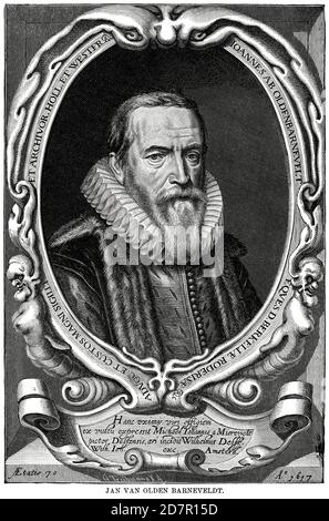 Jan Van Olden Barneveldt (Johan van Oldenbarnevelt), Illustration, Ridpath's History of the World, Band III, von John Clark Ridpath, LL. D., Merrill & Baker Publishers, New York, 1897 Stockfoto