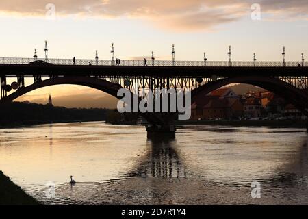 Abend in Maribor Stockfoto