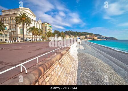 Englische Promenade berühmte Promenade und Strand in der Stadt Nizza, Französisch riviera, Alpes Maritimes, Frankreich Stockfoto