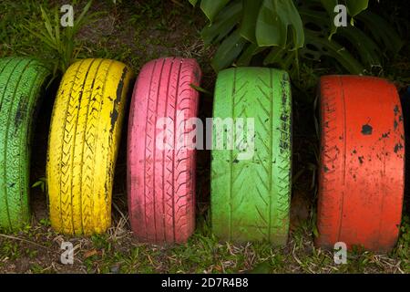 Fahrradstand, Maire Nui Botanical Gardens, Titakaveka, Rarotonga, Cook Islands, Südpazifik Stockfoto