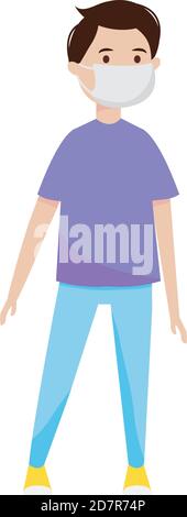 Cartoon Mann stehend tragen Freizeitkleidung über weißem Hintergrund, flachen Stil, Vektor-Illustration Stock Vektor