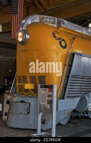 C&O Nr. 490 4-6-4 Hudson klasse Dampflok auf Anzeige im Motor Shop von B&O Railroad Museum, Baltimore, Maryland, USA. Stockfoto