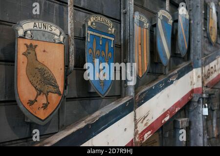 Französische Weltkrieg 1 graitude Schienenbus auf Anzeige im Motor Shop von B&O Railroad Museum, Baltimore, Maryland, USA. Stockfoto