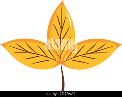 Symbol für trockene Blätter auf weißem Hintergrund, flacher Stil, Vektorgrafik Stock Vektor