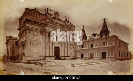 Kirche von San Francisco in Guatemala-Stadt, Guatemala, Mittelamerika, Aufnahme 1875 von Eadweard Muybridge Stockfoto