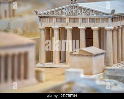 Delphi, Griechenland - Oktober 04 2020: Modell der archäologischen Stätte von Delphi in Griechenland Stockfoto