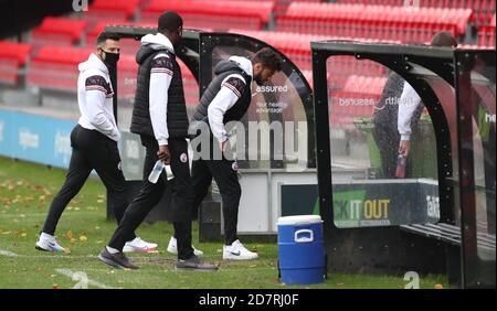 Salford, Großbritannien. 24. Oktober 2020 Fernsehen Persönlichkeit Mark Wright gesehen während der Sky Bet League zwei Spiel zwischen Salford City und Crawley Town. Kredit: James Boardman / Alamy Live Nachrichten Stockfoto