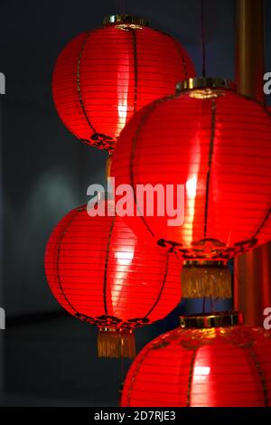 Chinesische Rote Laterne als neues Jahr Symbol. Lunar holiday Konzept. Close Up. Stockfoto