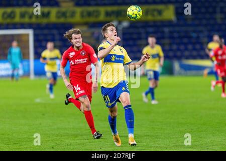 Broendby, Dänemark. Okt. 2020. Mikael Uhre (11) von Broendby, WENN er während des 3F Superliga-Spiels zwischen Broendby IF und FC Midtjylland im Broendby Stadion in Broendby gesehen wurde. (Foto Kredit: Gonzales Foto/Alamy Live News Stockfoto