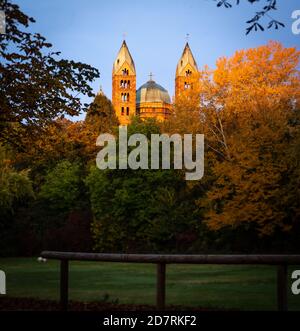 Wetter, Deutschland, Rheinland Pfalz, Speyer, Gipfelsau, Oktober 25. Herbstliche Stimmung am Morgen des 25.10.2020 in Speyer mit Blick auf den Dom. Stockfoto