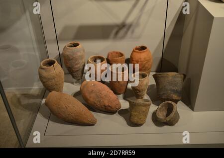 Ausstellung von Mumien, Artefakten und ägyptischen Funden im Ägyptischen Museum von Turin Stockfoto