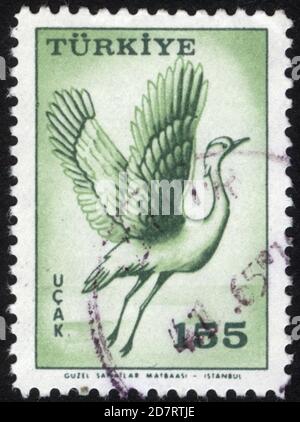 Republik Türkei. Republik Türkei Briefmarke. Republik Türkei historische Briefmarke. Eine Briefmarke gedruckt in der Republik Türkei. Stockfoto