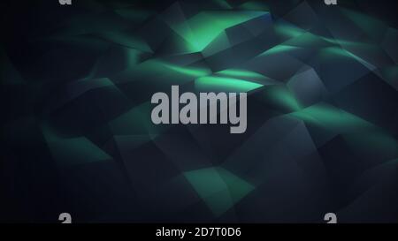 Abstrakter polygonaler Hintergrund. Ein grafisches 3D-Rendering-Element, EIN geometrischer dunkler Hintergrund, der sich für Technologie und futuristische Kompositionen eignet. Stockfoto