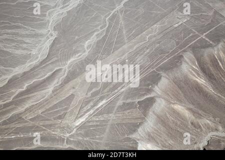 Luftaufnahme der Nazca Geoglyphen. Nazca, Peru. Stockfoto