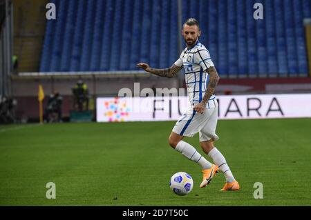 Genua, Italien. Okt. 2020. Marcelo Brozovic (Inter) während Genua CFC vs FC Internazionale, italienische Fußballserie EIN Spiel in Genua, Italien, Oktober 24 2020 Kredit: Unabhängige Fotoagentur/Alamy Live News Stockfoto