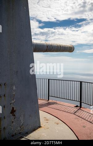 Gibraltar, Großbritannien, 1. Oktober 2018:- O’Hara Battery auf dem Gipfel des Felsens von Gibraltar. Gibraltar ist ein britisches Überseegebiet Stockfoto