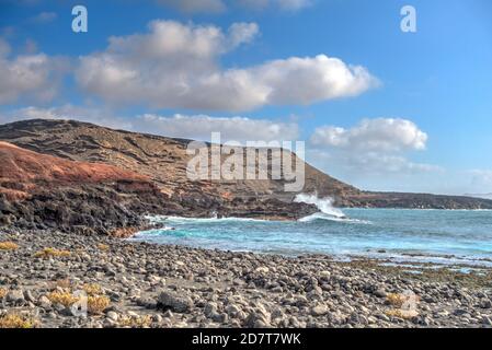 El Golfo und Lago Verde, Lanzarote, HDR Bild Stockfoto