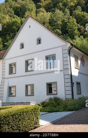 Vaduz, Liechtenstein, 16. August 2018:- EIN Haus im Zentrum von Vaduz, der Hauptstadt von Liechtenstein Stockfoto