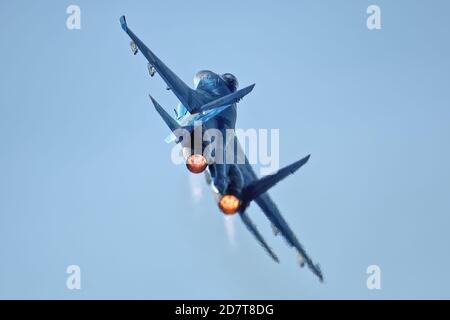 Ukraine Air Force SU-27 bei der Royal International Air Tattoo Juli 2017 Stockfoto