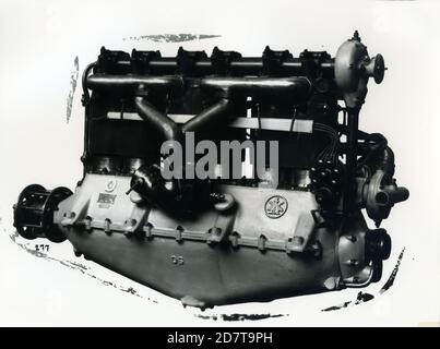 1930 - 40. Fiat - Ansaldo Maschine. Motorkomponenten. Isoliertes Motorbild. Fiat Big Motors Fabrik , fabbrica Grandi Motori in Turin, Italien. Stockfoto