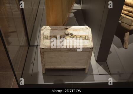 Ausstellung von Mumien, Artefakten und ägyptischen Funden im Ägyptischen Museum von Turin Stockfoto