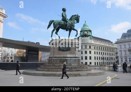 Statue von Erzherzog Albrecht, Albertina Museum Stockfoto