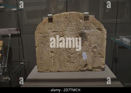 Ausstellung von Mumien, Artefakten und ägyptischen Funden im Ägyptischen Museum von Turin Stockfoto