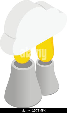 Symbol für thermische Verschmutzung. Isometrische Darstellung des Vektorsymbols für die thermische Verschmutzung für das Web Stock Vektor