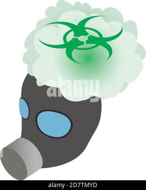 Symbol für Strahlungskontamination. Isometrische Darstellung des Vektorsymbols für Strahlenkontamination für das Web Stock Vektor