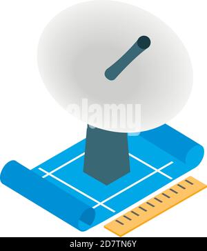 Symbol für meteorologische Geräte. Isometrische Darstellung der Meteorologie Ausrüstung Vektor-Symbol für Web Stock Vektor