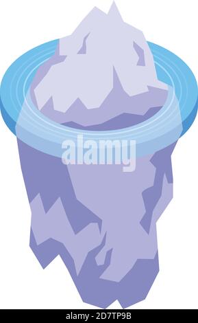 Symbol für schmelzende Gletscher. Isometrisches Vektor-Symbol für schmelzende Gletscher für Web-Design isoliert auf weißem Hintergrund Stock Vektor
