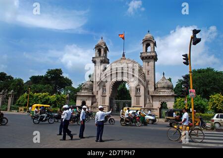 Haupttor von Lakshmi Vilas Palace, vadodara, Gujarat, Indien Stockfoto