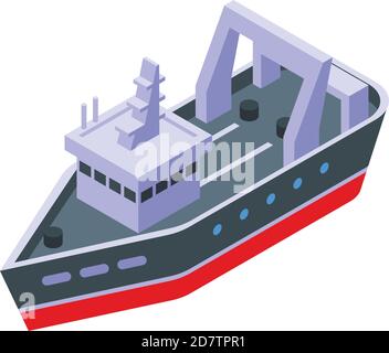 Symbol für Speed Fishing Ship. Isometrische Geschwindigkeit Fischerei Schiff Vektor-Symbol für Web-Design isoliert auf weißem Hintergrund Stock Vektor