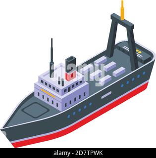 Fischerschiff Symbol fangen. Isometrisch des Fischfang Schiff Vektor-Symbol für Web-Design isoliert auf weißem Hintergrund Stock Vektor