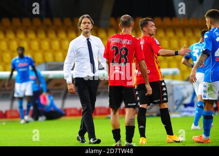 Ciro Vigorito Stadium, benevento, Italien, 25 Oct 2020, Filippo Inzaghi (Trainer Benevento) während Benevento Calcio gegen SSC Napoli, Italienische Fußball Serie A Spiel - Credit: LM/Renato Olimpio/Alamy Live News Stockfoto