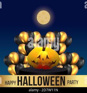 Halloween Verkauf oder Party-Event mit Kürbis Stock Vektor